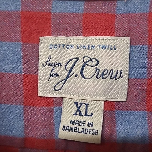 j.crew Men's Red and Blue Checkered Shirt - Picture 2 of 8